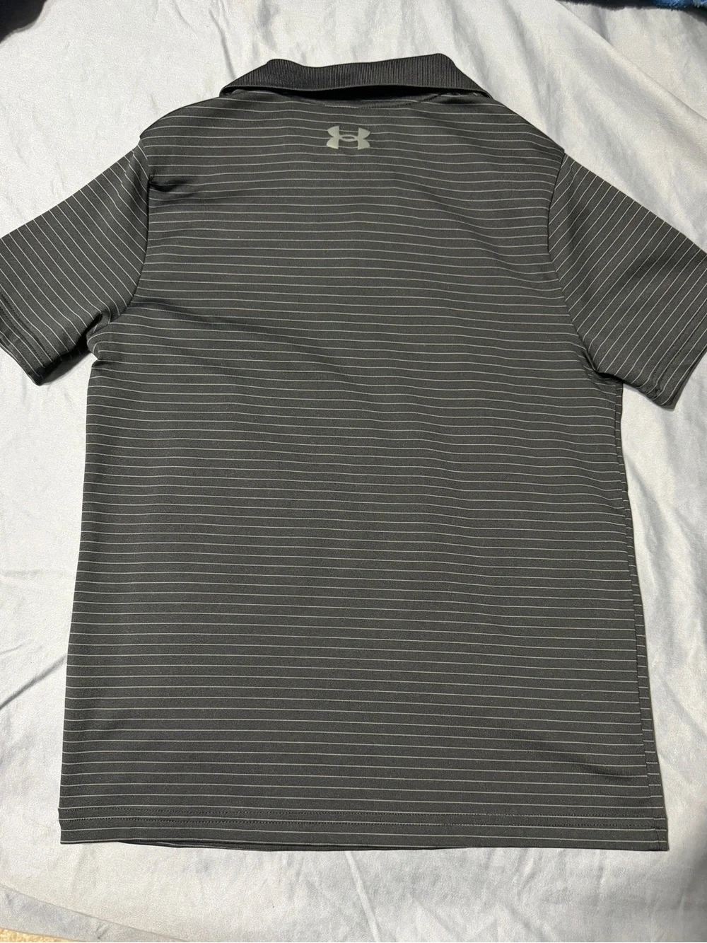 Under Armour Boy’s Black Pinstripe Performance Polo